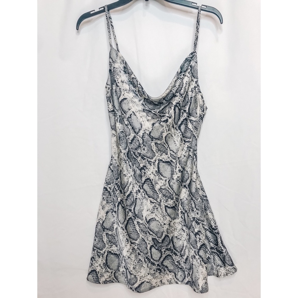 Snake skin patterned satin dress